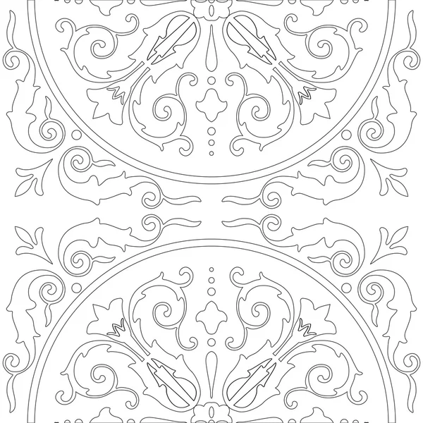 Unique coloring book square page for adults - seamless pattern t — Stock Vector