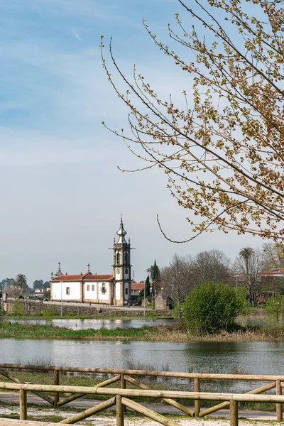 Santo Antonio Torre Velha Kerk Met Romeinse Brug Ponte Lima — Stockfoto