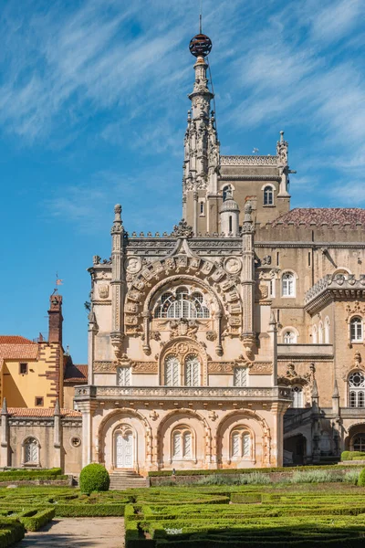 Vista Para Palácio Bucaco Com Jardim Portugal Palácio Foi Construído Fotografia De Stock