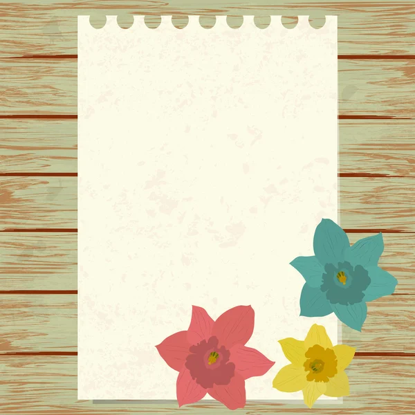 Maple jonquils met blad papier — Stockvector