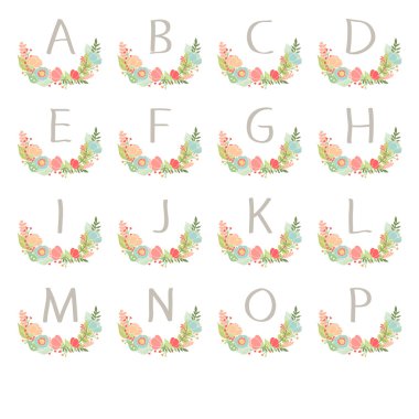 El monogram çelenk tablo kart A P için çekilmiş.