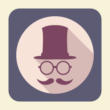 Beyefendi düz simgesi. 