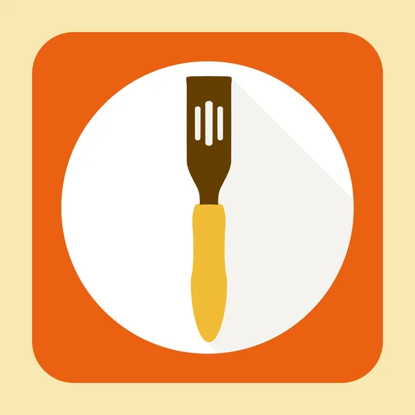 Espátula de cocina. Icono plano vectorial con sombra larga — Vector de stock