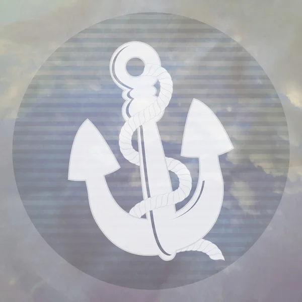 Anchor in fog and clouds on a vintage textured paper vector back — Stock Vector