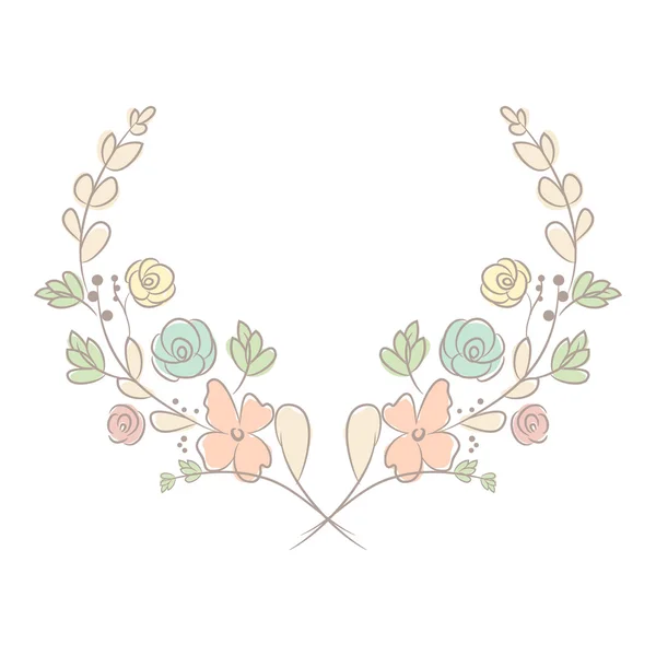 Ramas de laurel flor de primavera. Elementos de diseño dibujado a mano . — Vector de stock