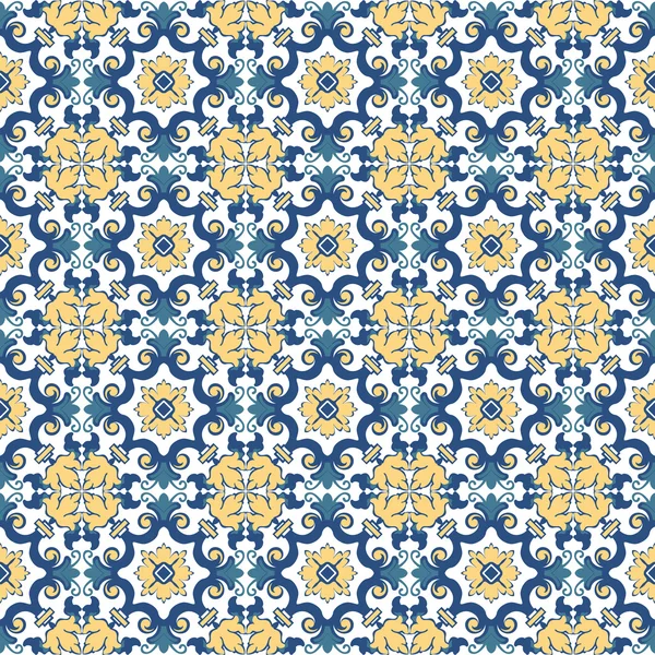 Carreaux de céramique vectorielle avec motif sans couture — Image vectorielle