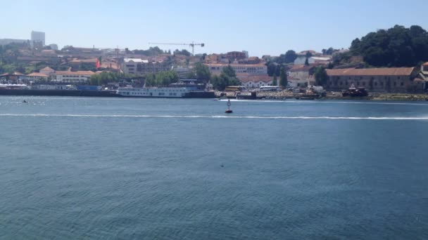 Porto, Portugal - 1 augustus 2015: Motorglass F1 team keuringen tijdens de U.I.M. F1 H2o World Championship Powerboat in Porto, Portugal. — Stockvideo