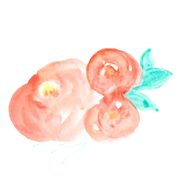Fleurs vectorielles de carte de voeux aquarelle. Fait main. Félicitations. — Image vectorielle