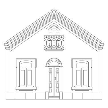 Evde kroki. Konut kroki. Vektör çizim