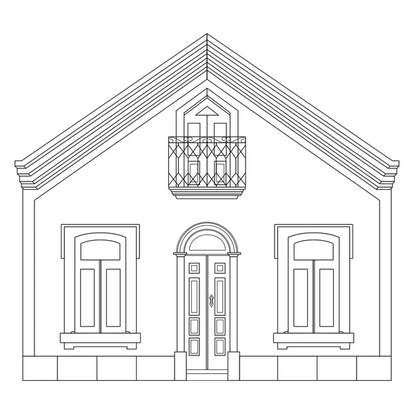 Sketch line at home. House sketch. Vector illustration — Stock Vector