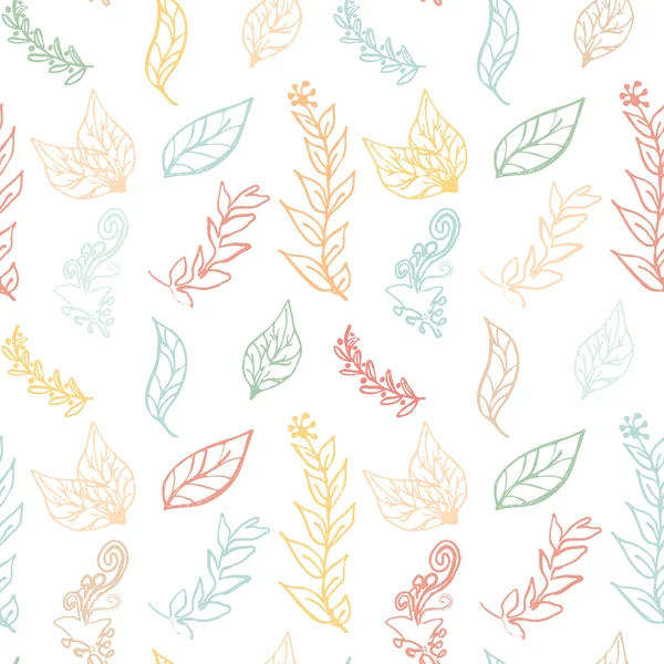 Seamless colorful pattern with leaves in vintage style. Seamless pattern — Stock Vector