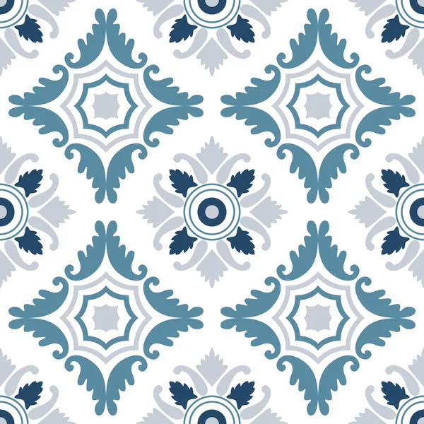 Portuguese tiles seamless pattern. Vintage background — Stock Vector