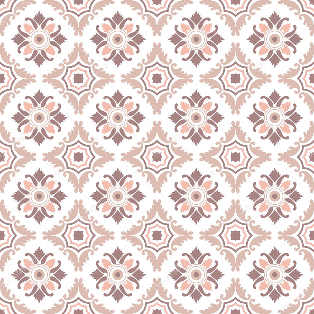 Portuguese tiles, seamless pattern. Vintage background - Victorian ceramic tile