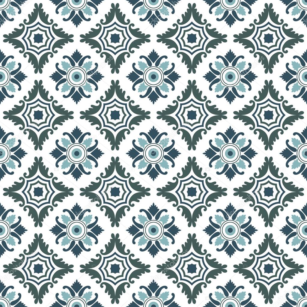 Portuguese tiles seamless pattern. Vintage background - Victorian ceramic tile