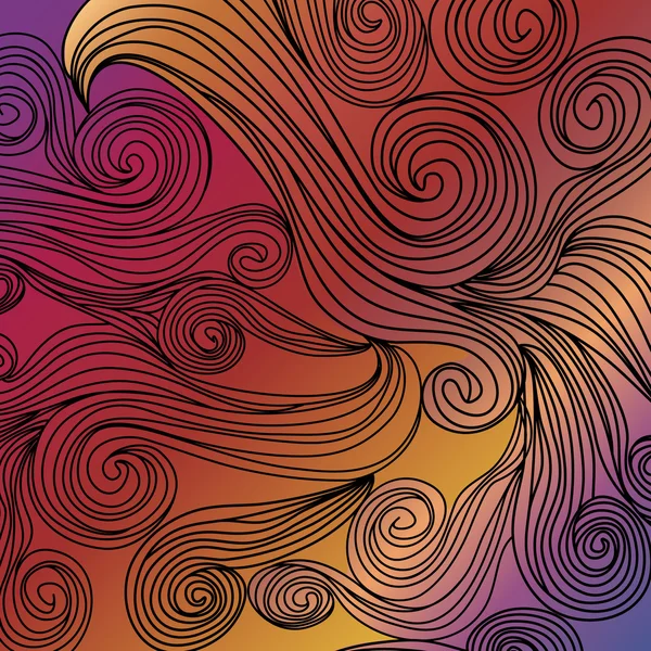 Векторный абстрактный рисунок ручной работы с волнами. Волнистый фон . — стоковый вектор