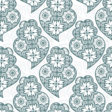 Traditionall Portekizli Viana'nın kalp ve azulejo kiremit arka plan. Vektör çizim. Sorunsuz Portekizce simge vektör arka plan deseni.
