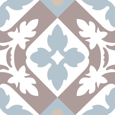 Portekiz fayans deseni. Vintage arkaplan - Vektör içinde Victorian seramik taşı