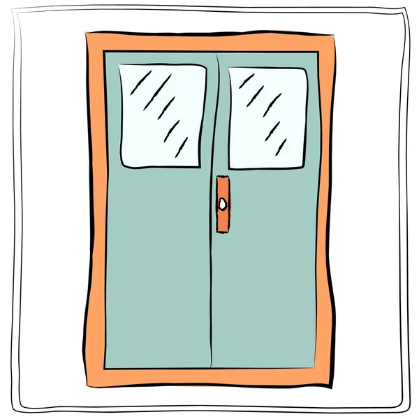 Icono de puerta vieja, vector de ilustración aislado. Cerrar puerta de madera con diseño simple — Archivo Imágenes Vectoriales