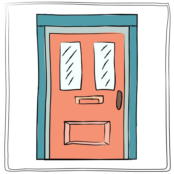 Icono de puerta vieja, vector de ilustración aislado. Cerrar puerta de madera con diseño simple — Archivo Imágenes Vectoriales
