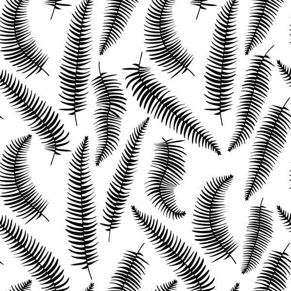 Hand drawn delicate decorative vintage leaves in black and white. Elegant seamless pattern. Vector illustration. — Stock Vector