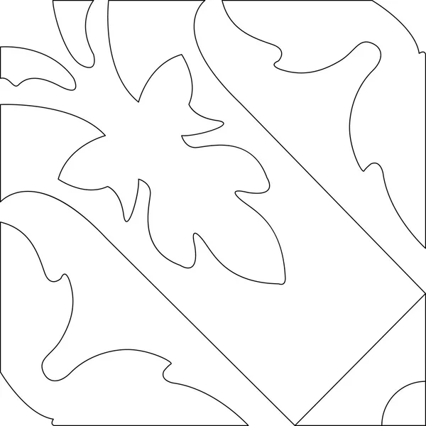Унікальна розмальовка квадратна сторінка для дорослих - дизайн візерункової плитки, радість старшим дітям і дорослим колористикам, які люблять лінійне мистецтво і творчість. Чорно-біла Векторні ілюстрації — стоковий вектор