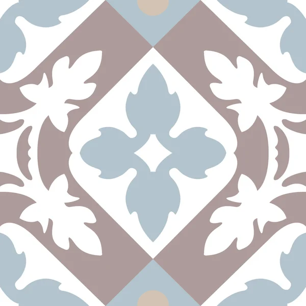 Patrón azulejos portugueses. Fondo vintage - baldosas de cerámica victoriana en vector — Archivo Imágenes Vectoriales