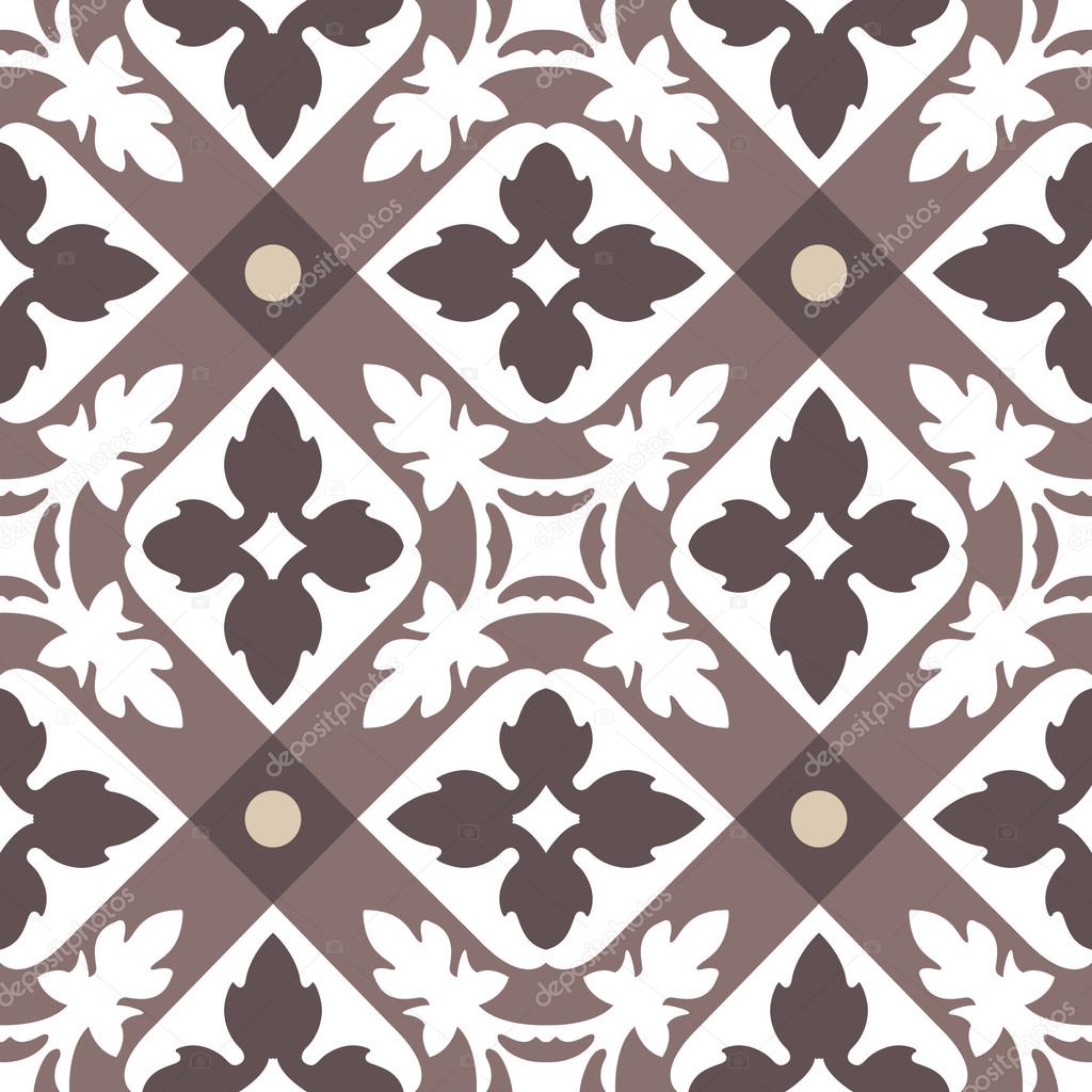 Portuguese tiles seamless pattern. Vintage background - Victorian ceramic tile in vector