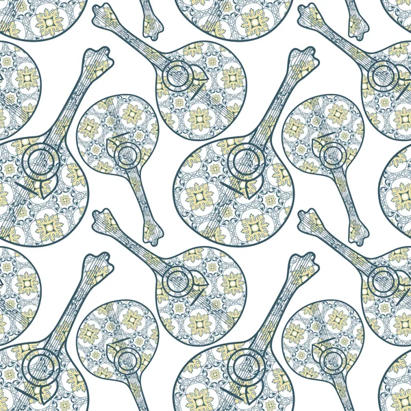 Tipik Portekizli fado gitar ve azulejo kiremit arka plan.