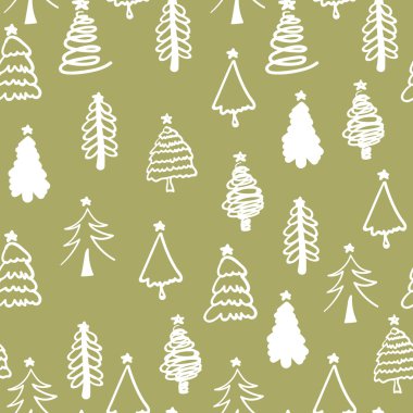 Dekoratif Kış Noel ağacı ile seamless modeli. Christma