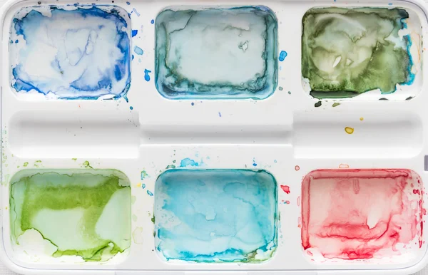 The palette of watercolor paint. — Stock Photo, Image