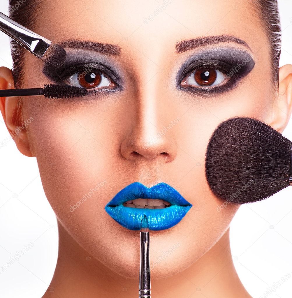 attractive face with fashion make-up