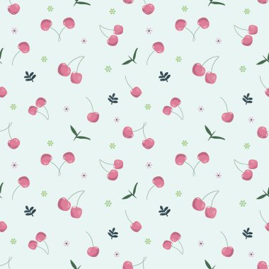 Kirazsız desen. Yaz mahsulü arka plan. Raster.