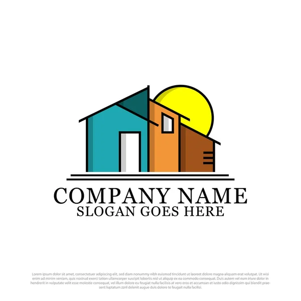 Diseño Moderno Del Apartamento Inspiración Del Logotipo Casa Mejor Para — Vector de stock