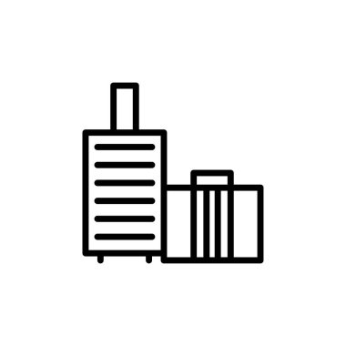 seyahat çantası ana hatları ikon vektör çizimi, yaz sezonu logo tasarımı şablonu ilham kaynağı