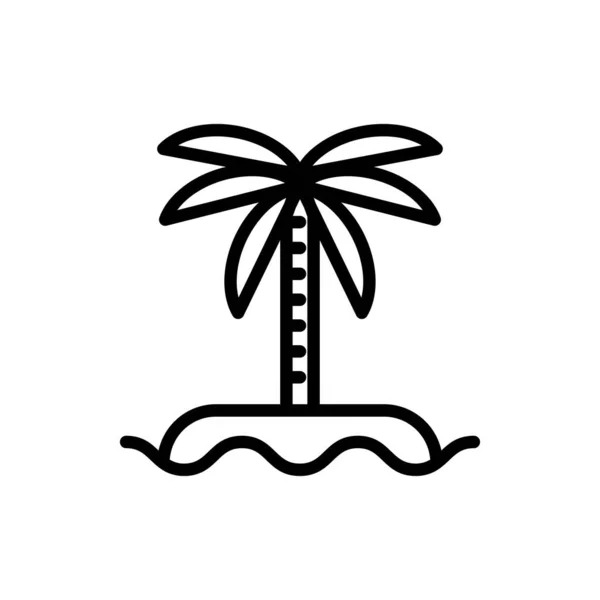 Proste Drzewo Palmowe Wektor Ikony Lato Plaża Wyspy Palmowe Zarys — Wektor stockowy