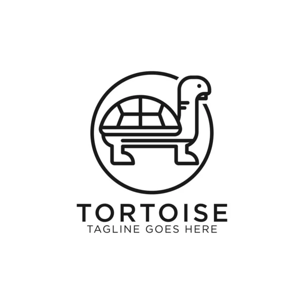 Tortue Tortue Ligne Art Logo Design Vecteur Meilleur Pour Animaux — Image vectorielle