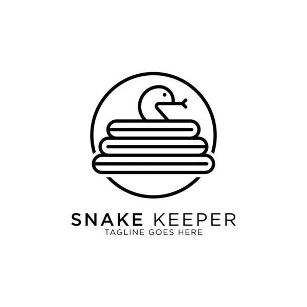 Vector Diseño Del Logotipo Línea Arte Del Cuidador Serpientes Mejor — Vector de stock