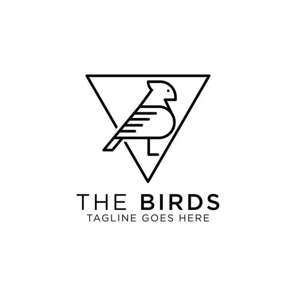 Oiseaux Pigeon Ligne Art Logo Design Vecteur Meilleur Pour Animaux — Image vectorielle