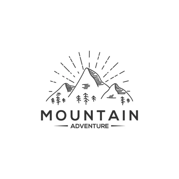 Schéma Montagne Aventure Logo Design Aventure Plein Air Illustrations Graphiques — Image vectorielle