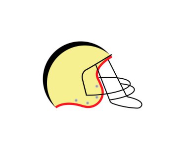 Amerikan futbolu oynamak için retro kask. Ragbi oynamak için bir aksesuar. İzole edilmiş arkaplanda vektör illüstrasyonu