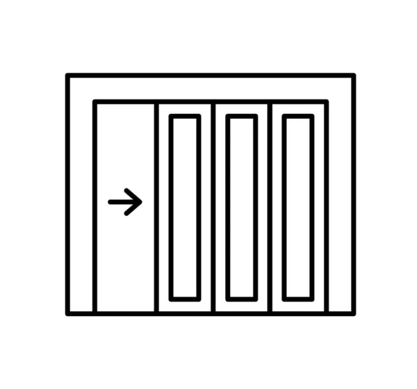 Боковые Раздвижные Секционные Гаражные Двери Черно Белая Векторная Иллюстрация Иконка — стоковый вектор