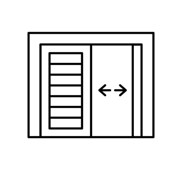 Πλευρική Πόρτα Γκαράζ Ασπρόμαυρη Διανυσματική Απεικόνιση Εικόνα Γραμμής Της Πύλης — Διανυσματικό Αρχείο
