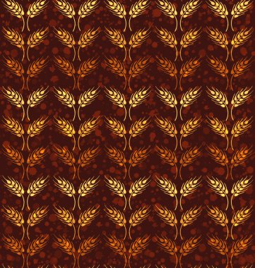 Sarı ve turuncu buğday satırlarla Dikişsiz vintage desen. Kahverengi tarım duvar kağıdı