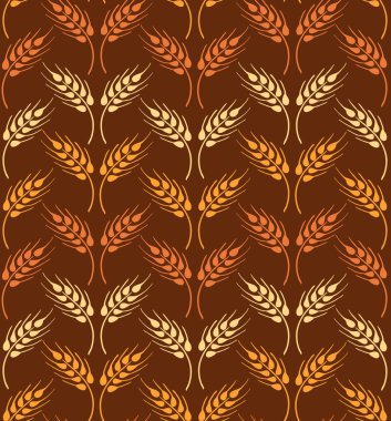 Sarı ve turuncu buğday dalgaları ile Dikişsiz vintage desen. 