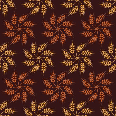 Çiçek sarı ve turuncu buğday gelen satırlarla Dikişsiz Vintage desen.