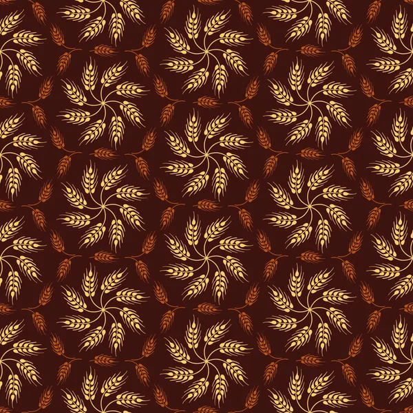 Sarı buğday satırları ile Dikişsiz vintage desen. Kahverengi tarım duvar kağıdı Tekstürlü boya su sıçramalarına