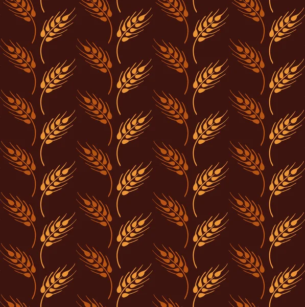 Seamless Vintage Pattern With Rows Of Flowers From Yellow And Orange Wheat. — Stock Vector