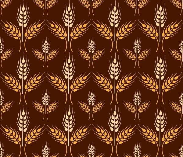 Seamless vintage pattern with yellow wheat ears. — Stock Vector