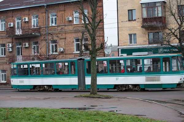 Zhytomyr Ukraine Dezember 2020 Tatra Straßenbahn Auf Der Zhytomyr Straße — Stockfoto