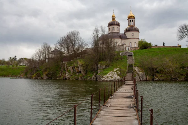 Стеблів Україно Травня 2021 Церква Спасителя Сходженні Стеблів Вид Річки — стокове фото